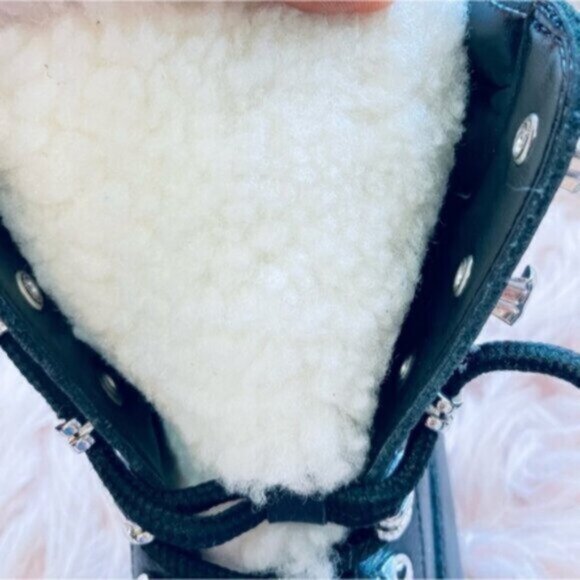 MARC FISHER Limited Edition "IDELLA" Shearling Hiking Lug Leather Buckle Boot- 9 - Picture 15 of 16